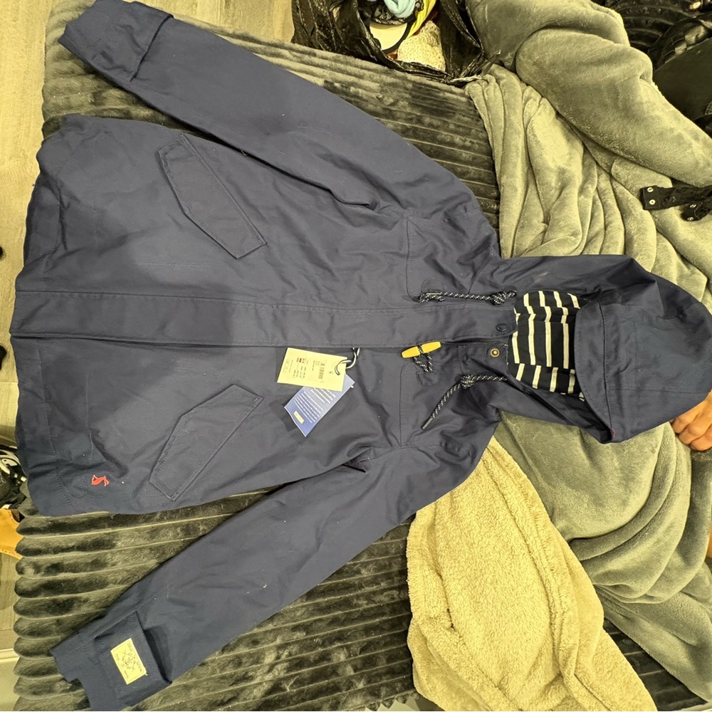 Joules Men's Blue Hooded Raincoat